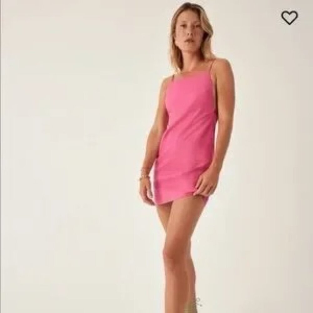 Reformation Wiley Linen Dress - Pink
